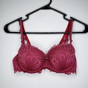 Victoria's Secret Pink Flower Lace Push Up Bra 34C